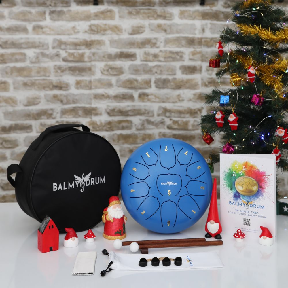 10 Inches 11 Tones - Balmy Handcrafted Tongue Drum for Therapeutic Sound Healing: Perfect for Kids & Adults