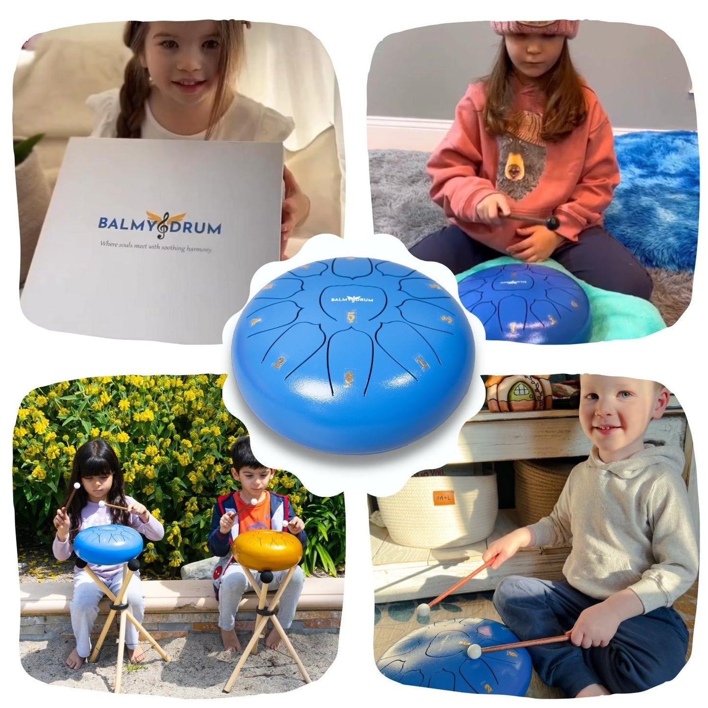 10 Inches 11 Tones - Balmy Handcrafted Tongue Drum for Therapeutic Sound Healing: Perfect for Kids & Adults