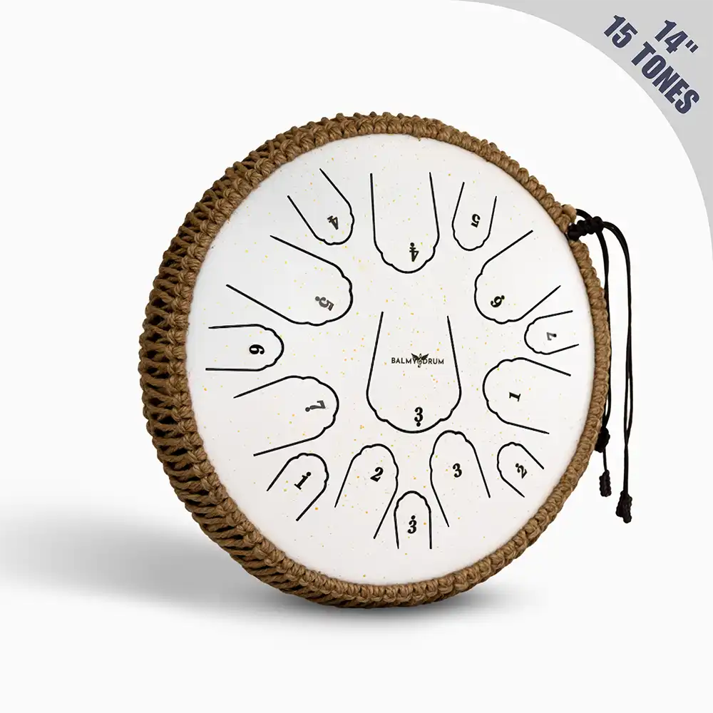 14 Inches 15 Tones - Balmy Handcrafted Tongue Drum for Therapeutic Sound Healing: Perfect for Kids & Adults